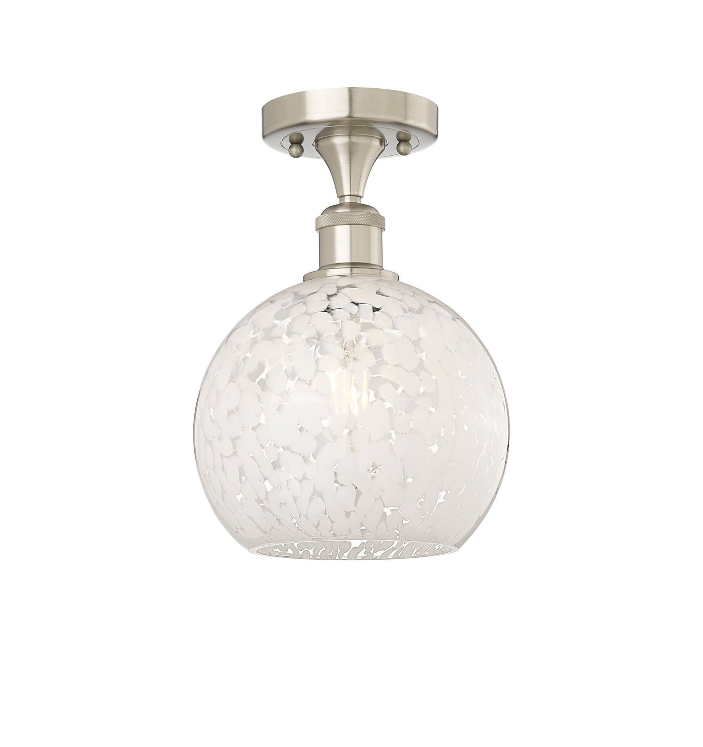 Edison Semi-Flush Mount White Mouchette Shade