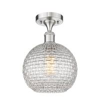 Edison Semi-Flush Mount Clear Basket Weave
