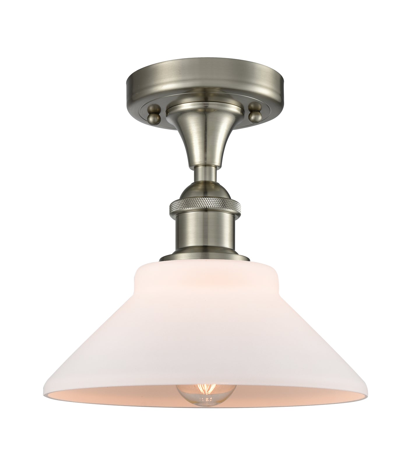 Edison Semi-Flush Mount Brushed Satin Nickel