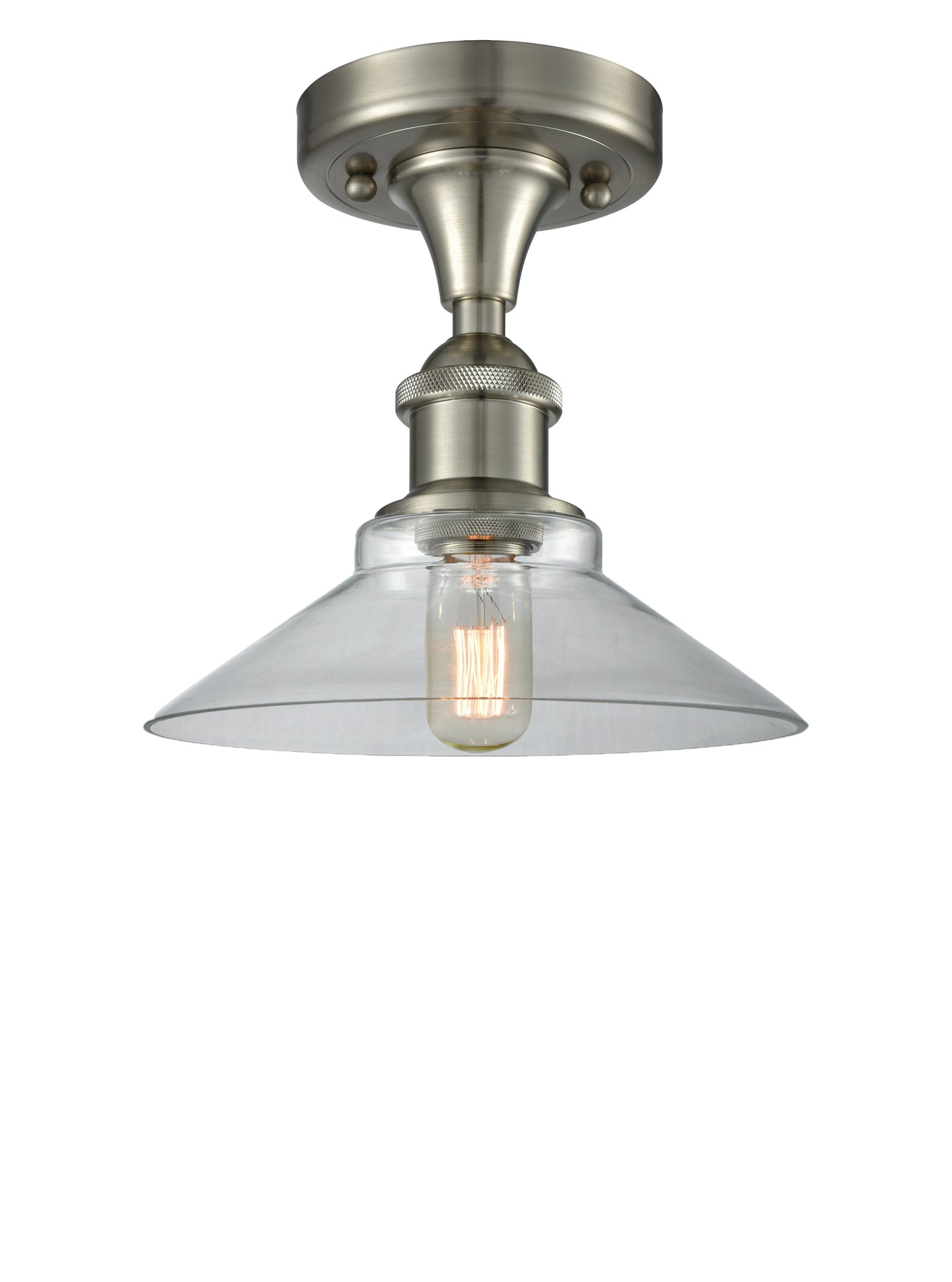 Edison Semi-Flush Mount Brushed Satin Nickel