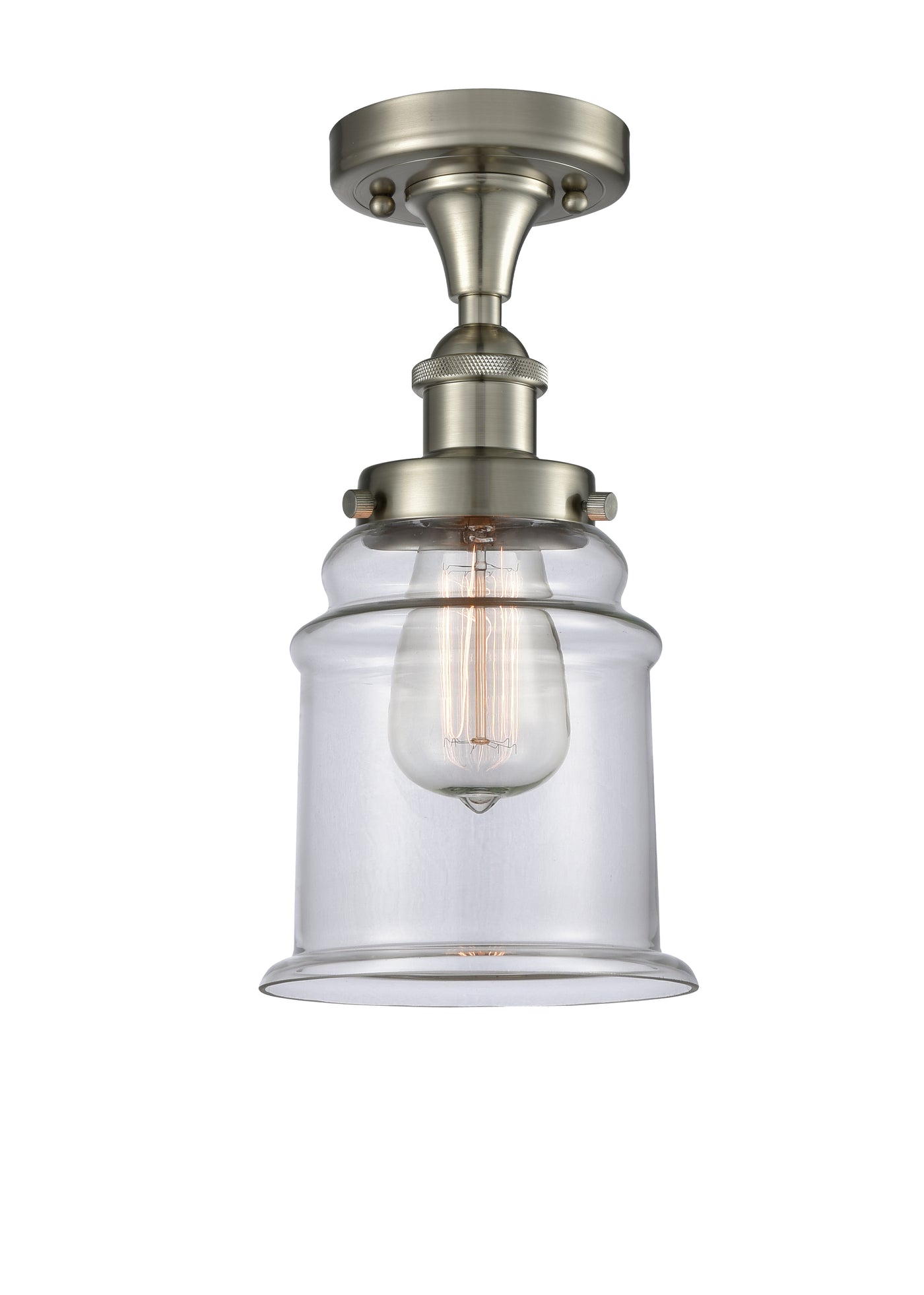 Edison Semi-Flush Mount Brushed Satin Nickel