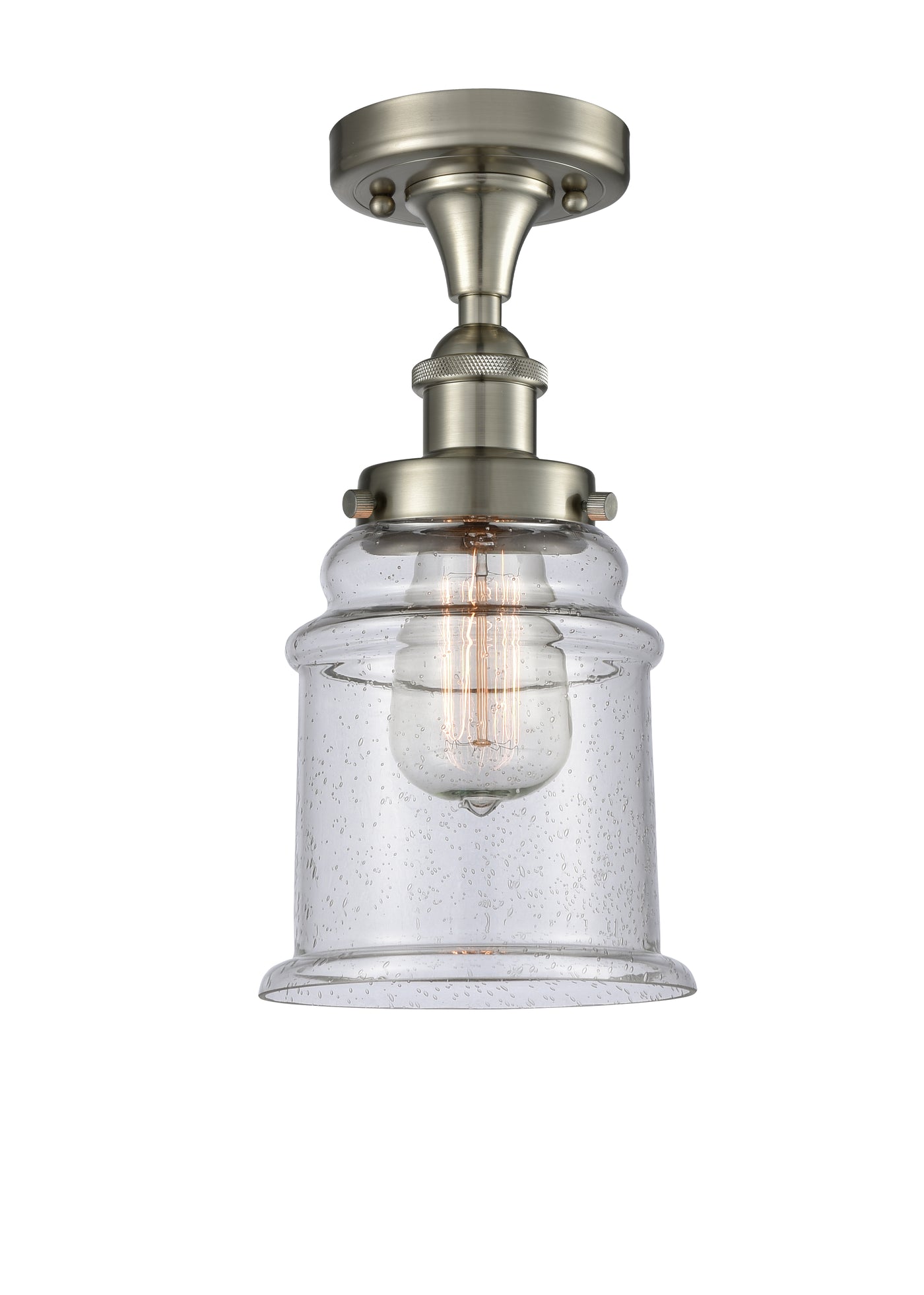 Edison Semi-Flush Mount Brushed Satin Nickel