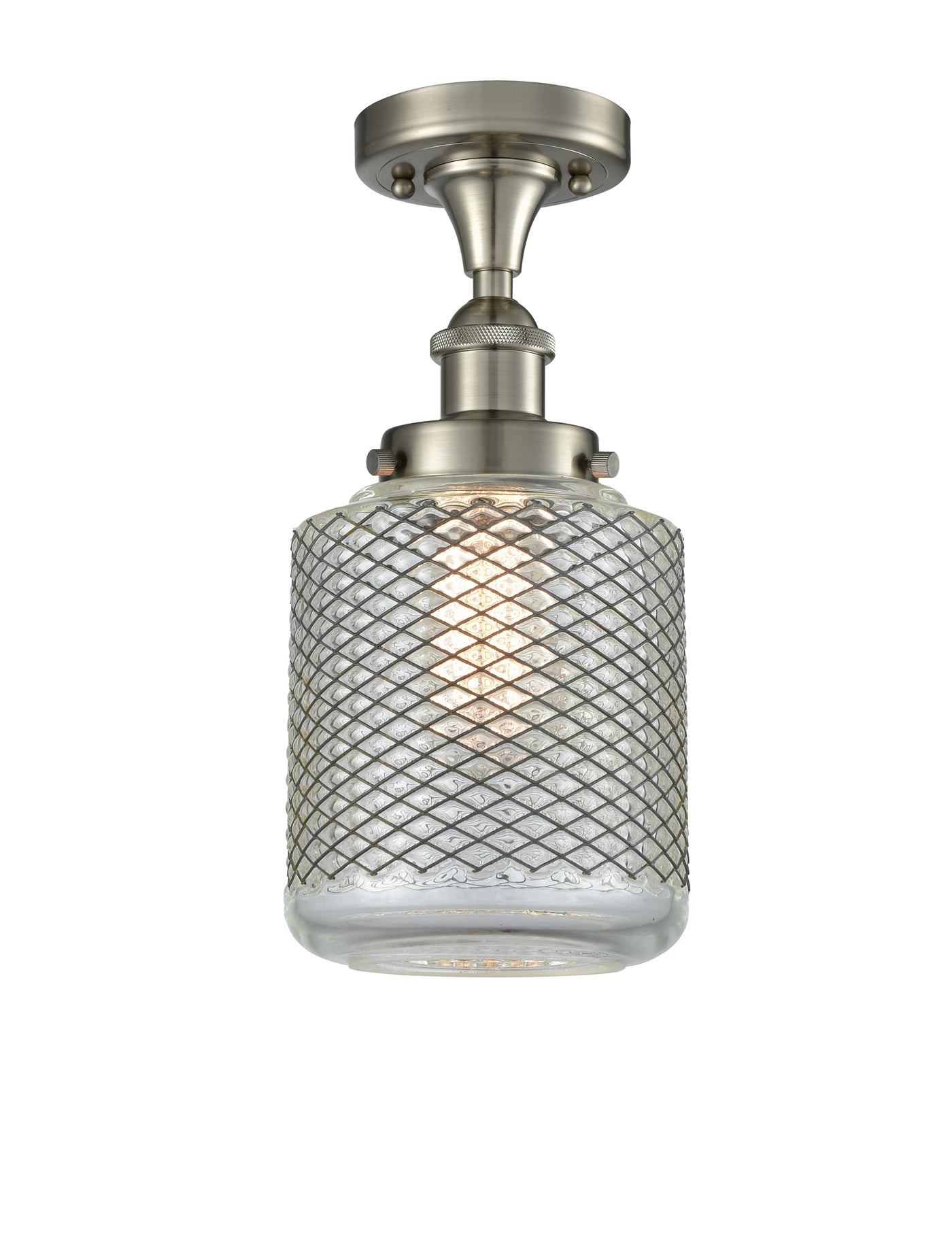Edison Semi-Flush Mount Brushed Satin Nickel