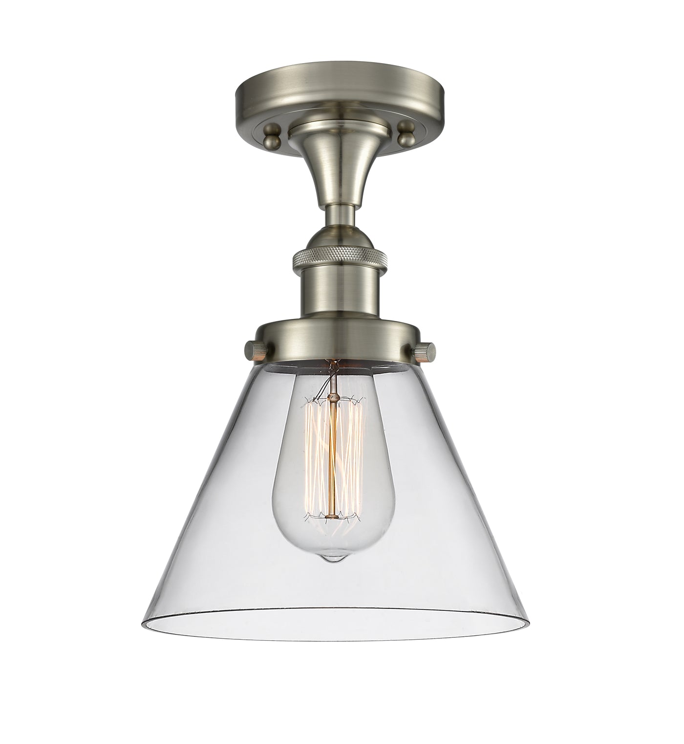 Edison Semi-Flush Mount 5.25 Brushed Nickel