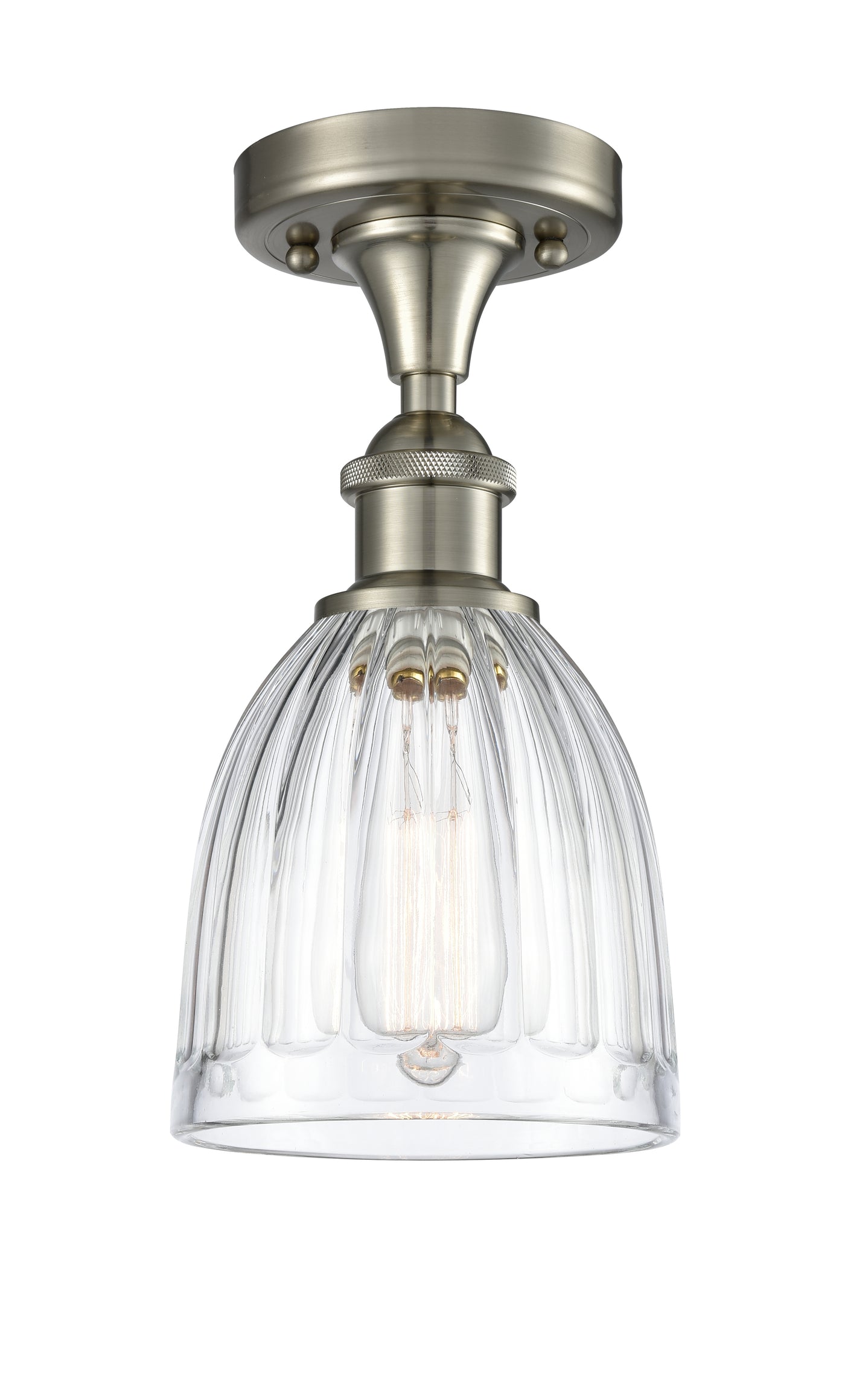 Edison Semi-Flush Mount Brushed Satin Nickel