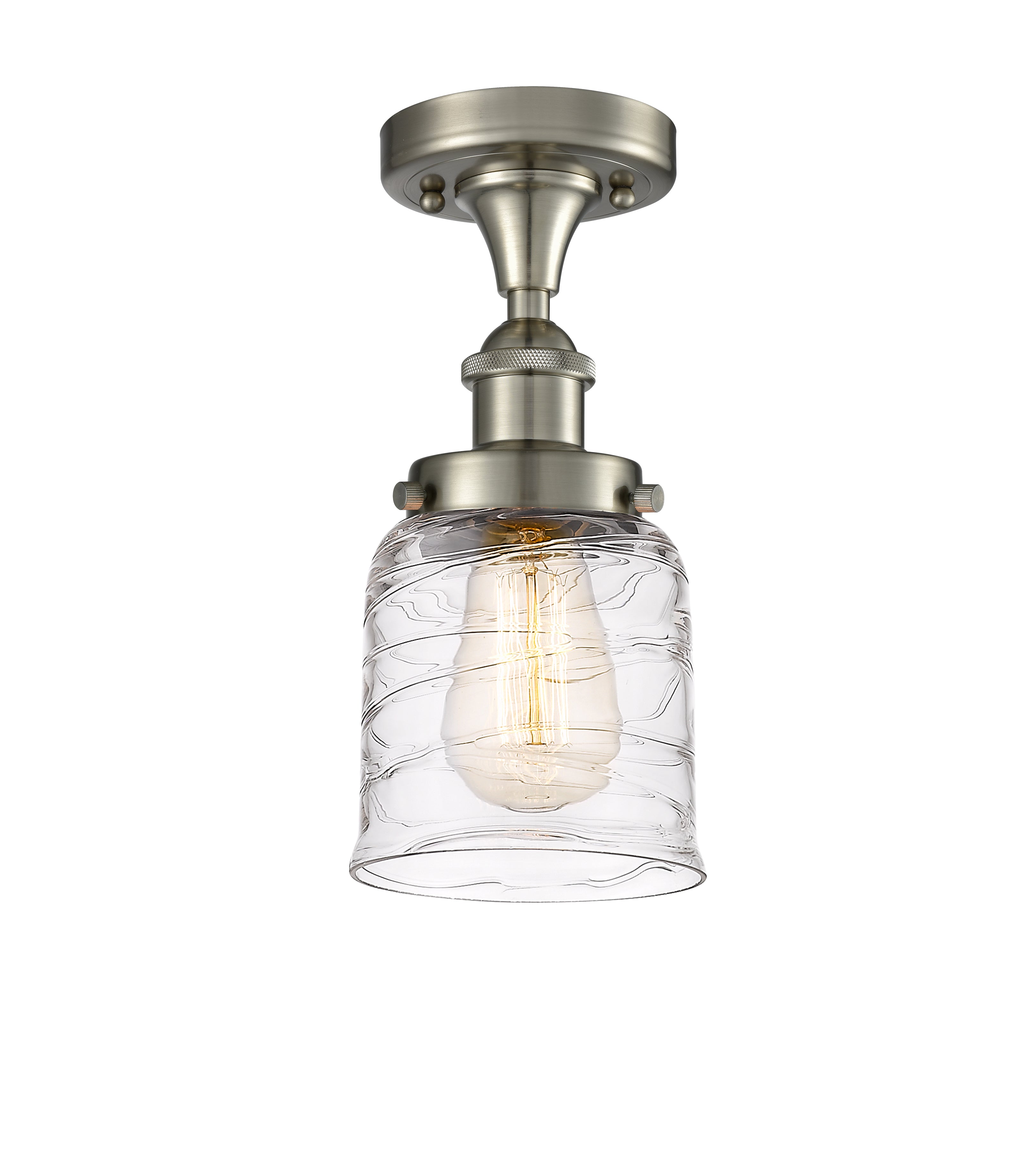 Edison Semi-Flush Mount Brushed Satin Nickel