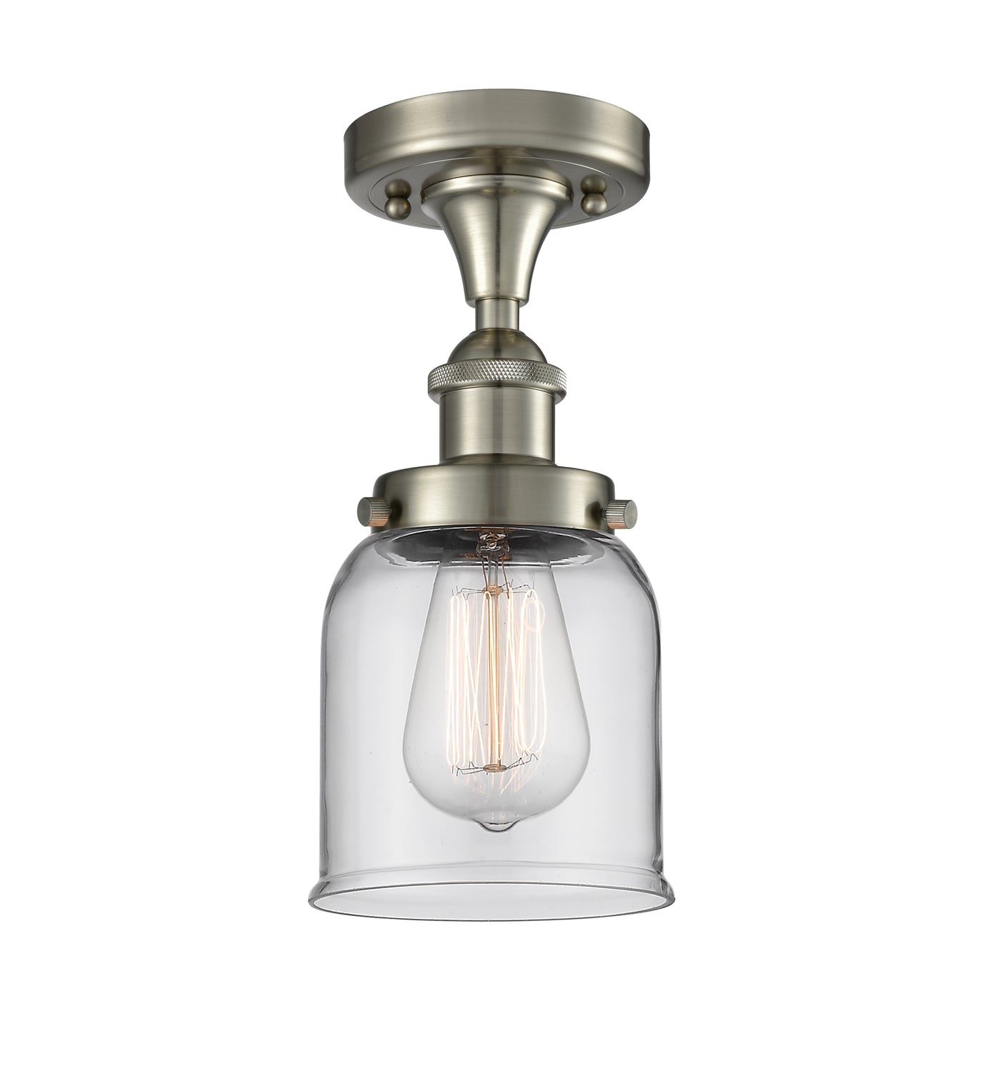 Edison Semi-Flush Mount Cast Brass Finish