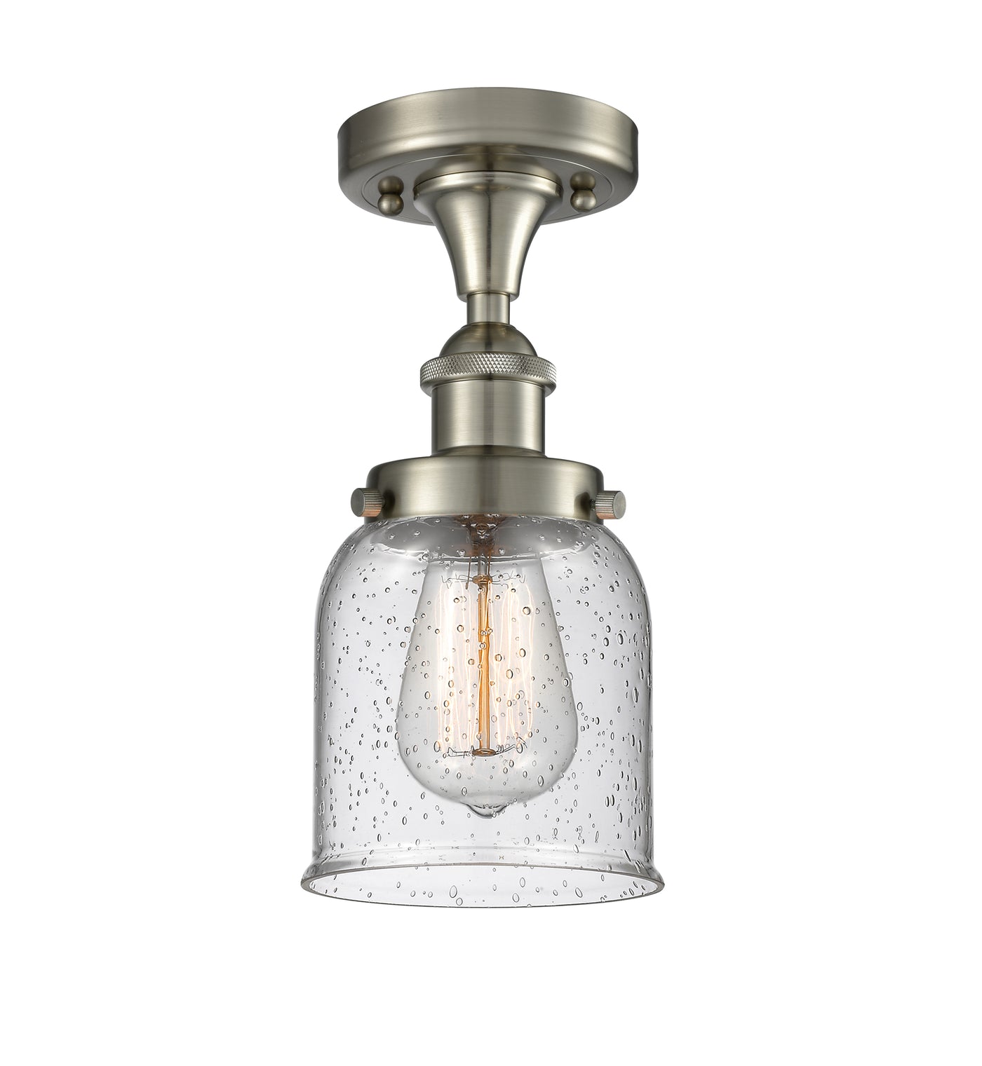 Edison Semi-Flush Mount Cast Brass Finish