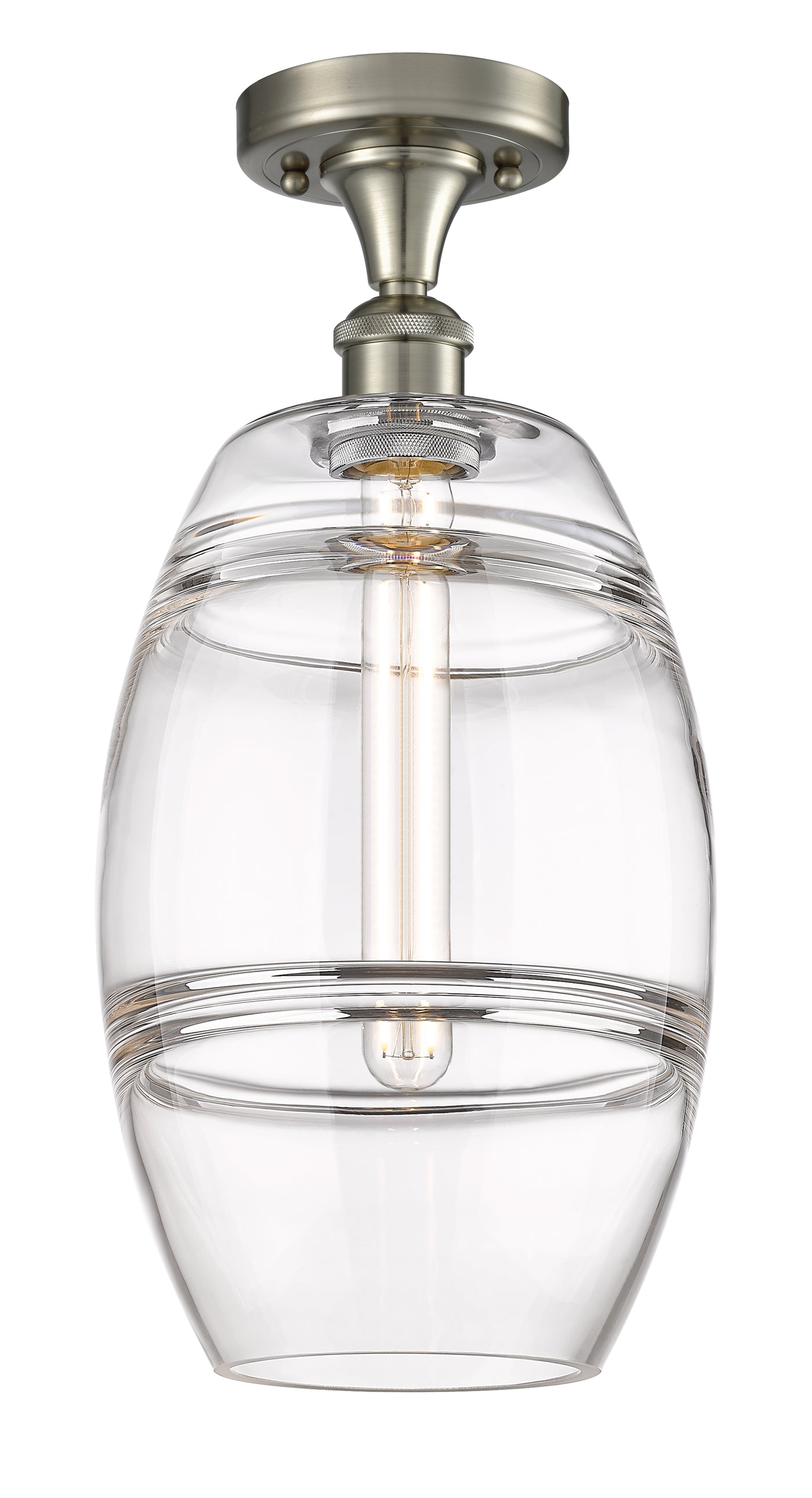 Edison Semi-Flush Mount Brushed Nickel Finish
