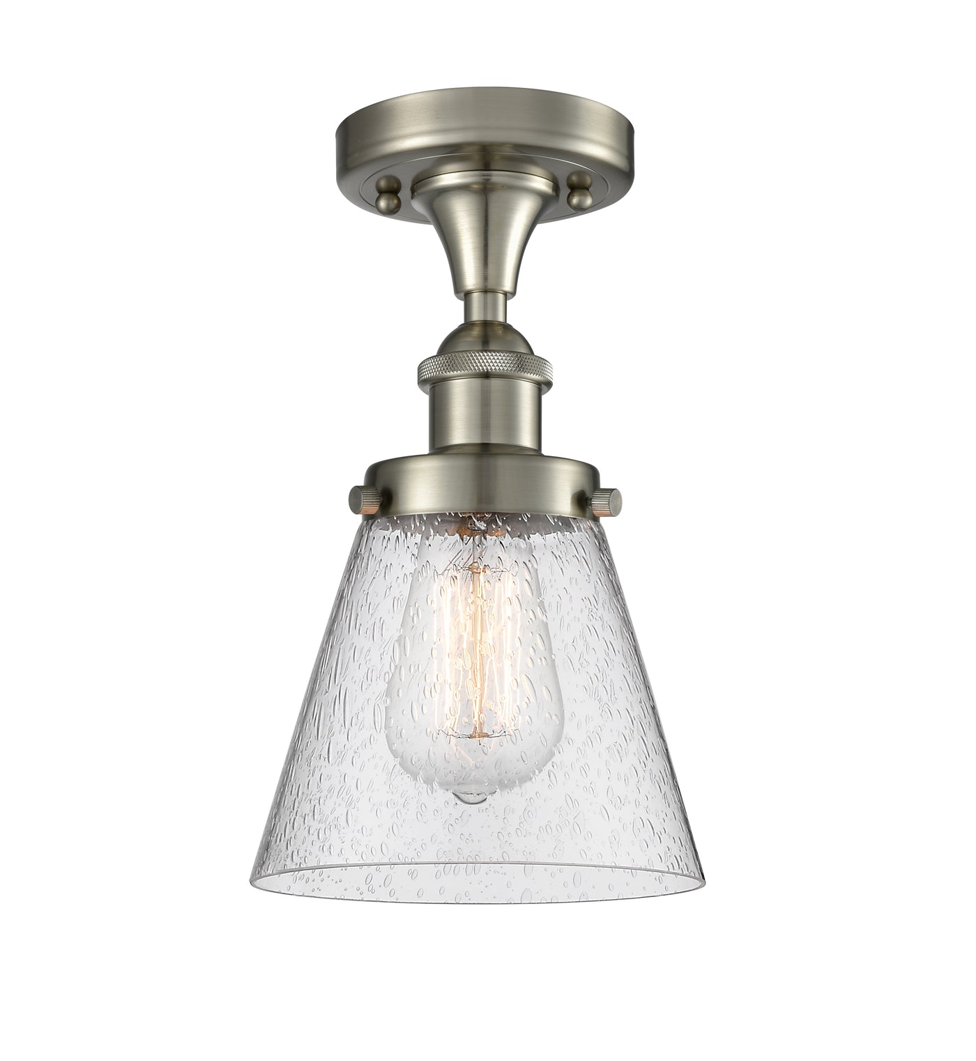 Edison Semi-Flush Mount Brushed Satin Nickel