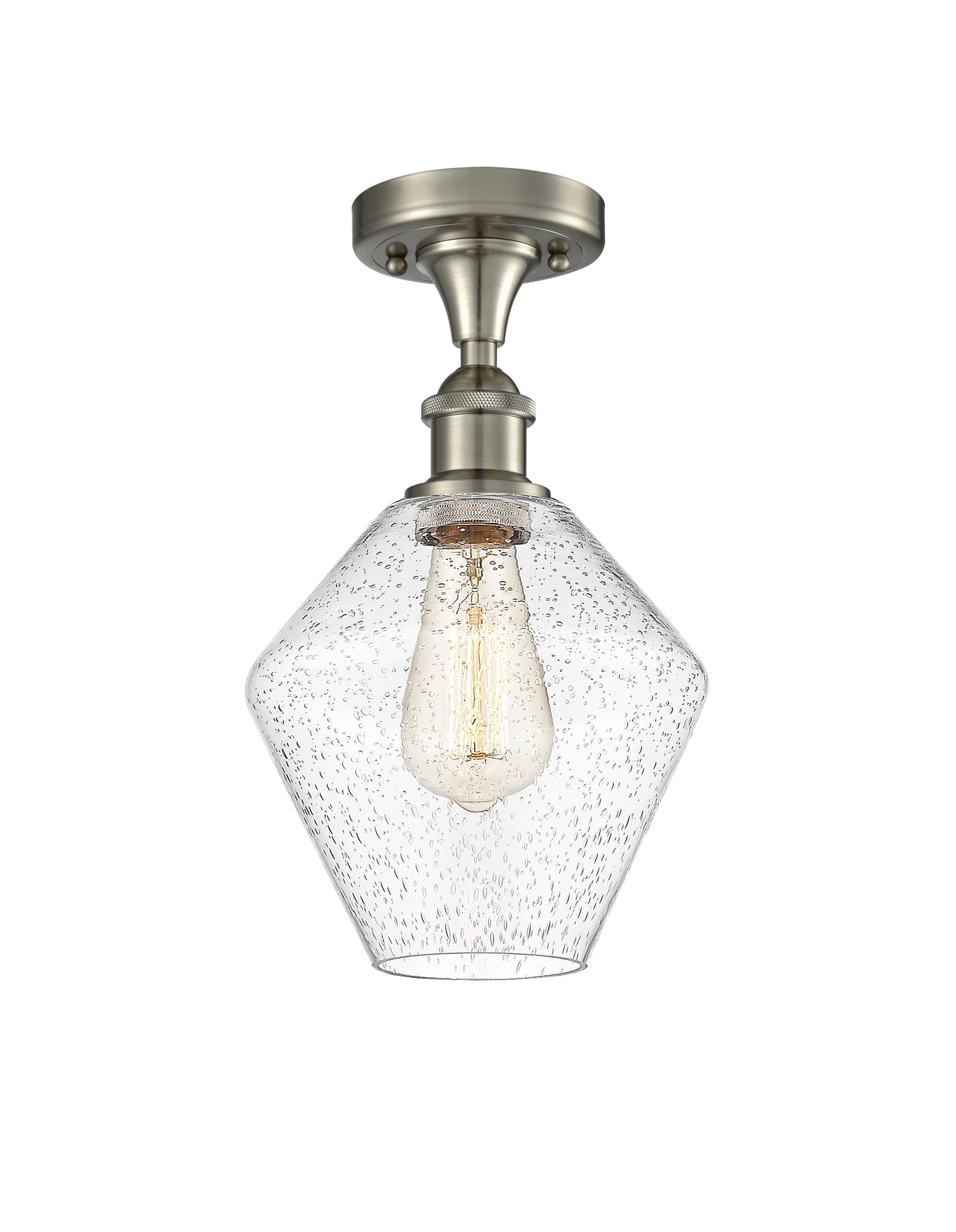Edison Semi-Flush Mount Brushed Satin Nickel