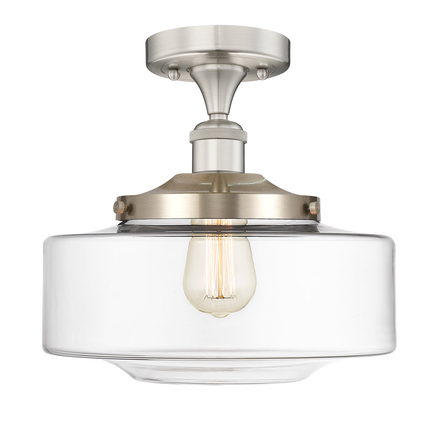 Edison Semi-Flush Mount Brushed Satin Nickel