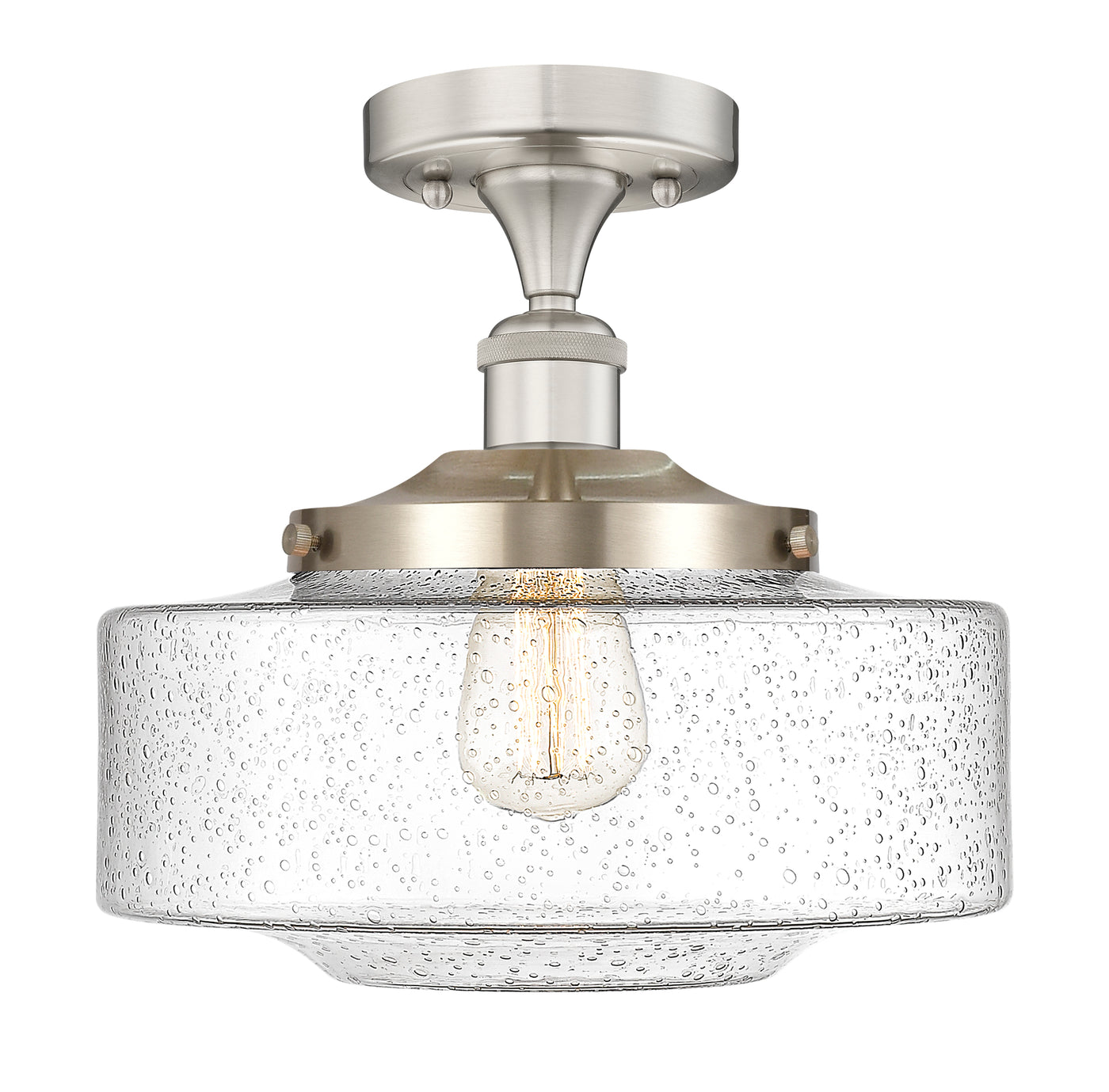 Edison Semi-Flush Mount Brushed Satin Nickel