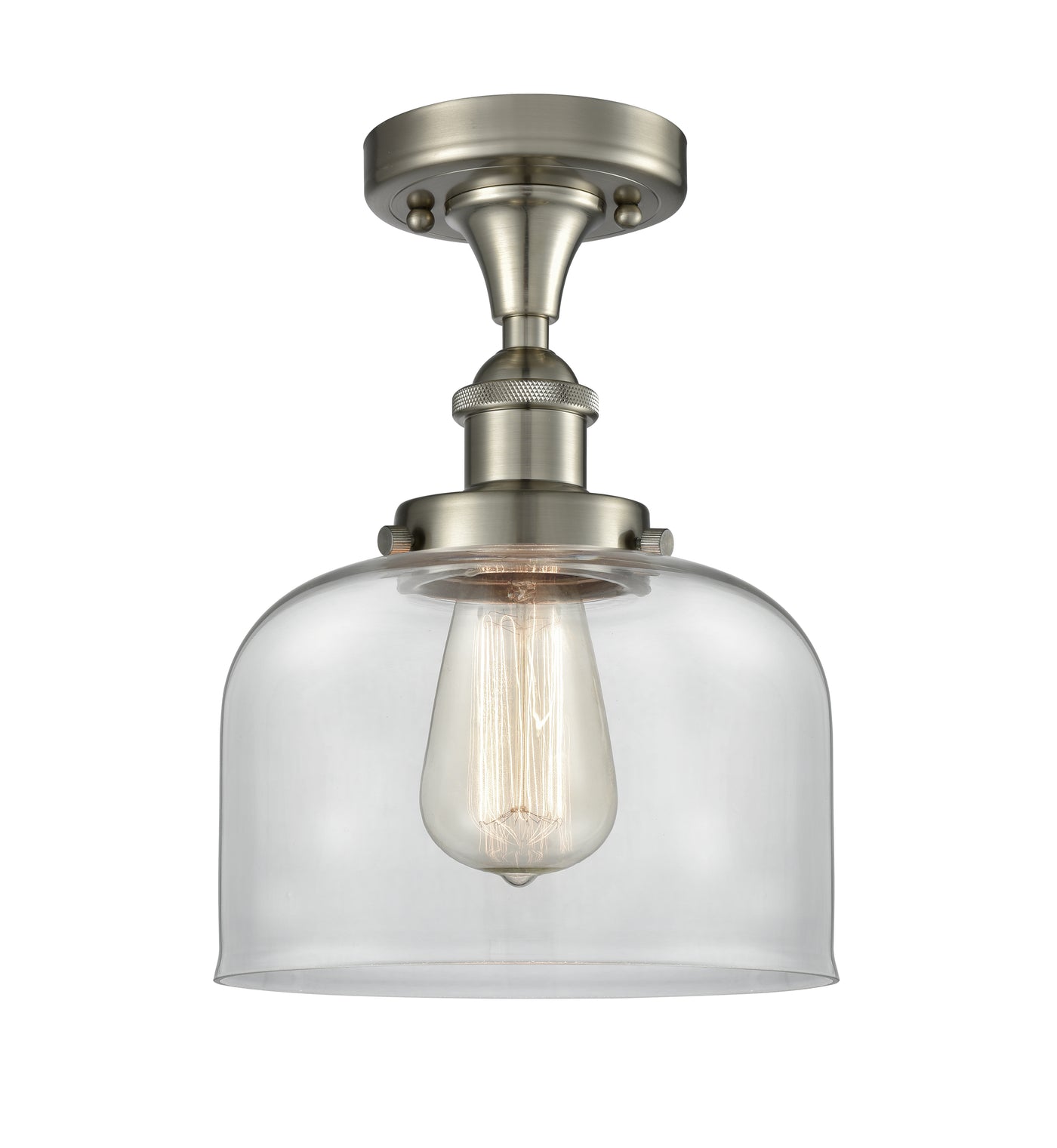 Edison Semi-Flush Mount Brushed Nickel Finish