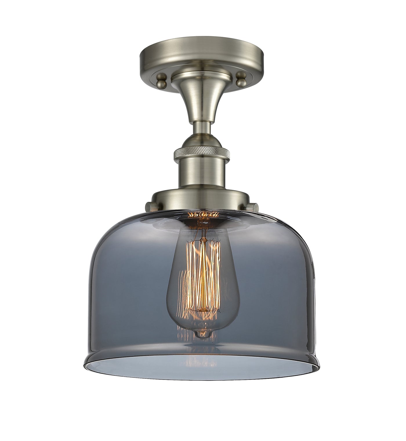 Edison Semi-Flush Mount Brushed Nickel Finish