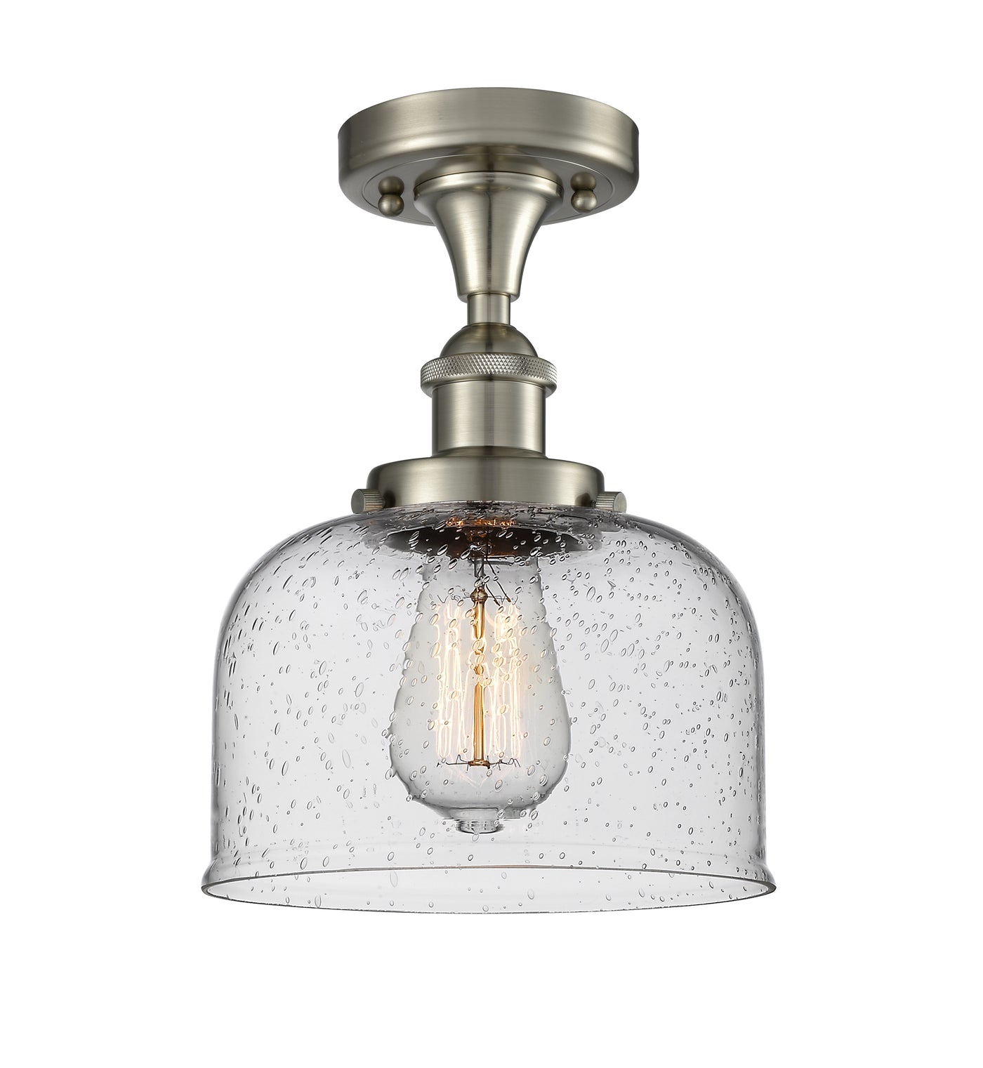 Edison Semi-Flush Mount Brushed Nickel Finish