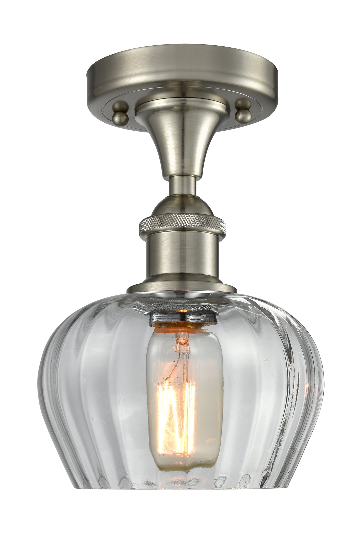 Edison Semi-Flush Mount Brushed Satin Nickel