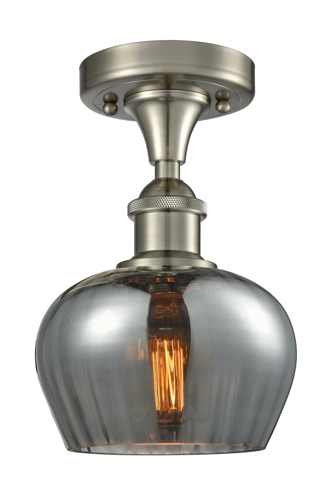 Edison Semi-Flush Mount Brushed Satin Nickel