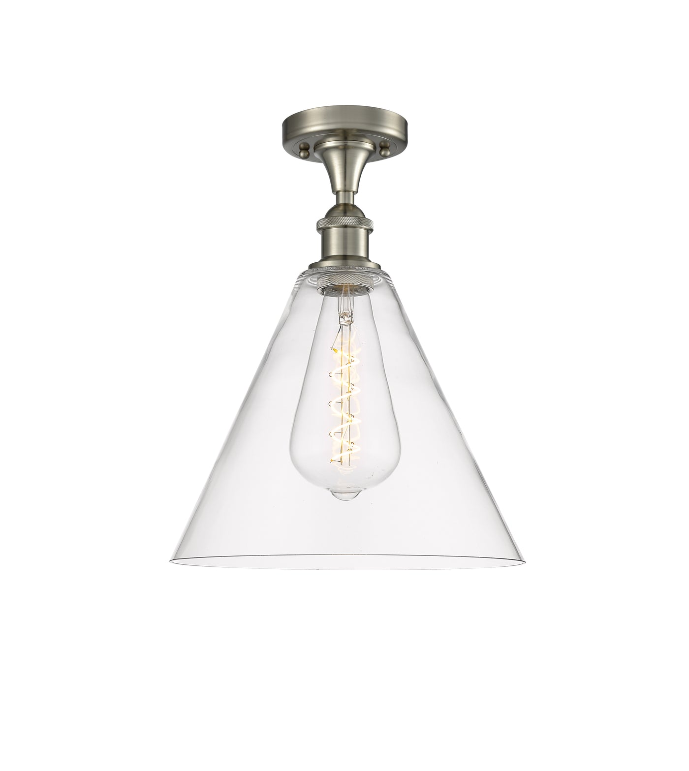 Edison Semi-Flush Mount Brushed Nickel