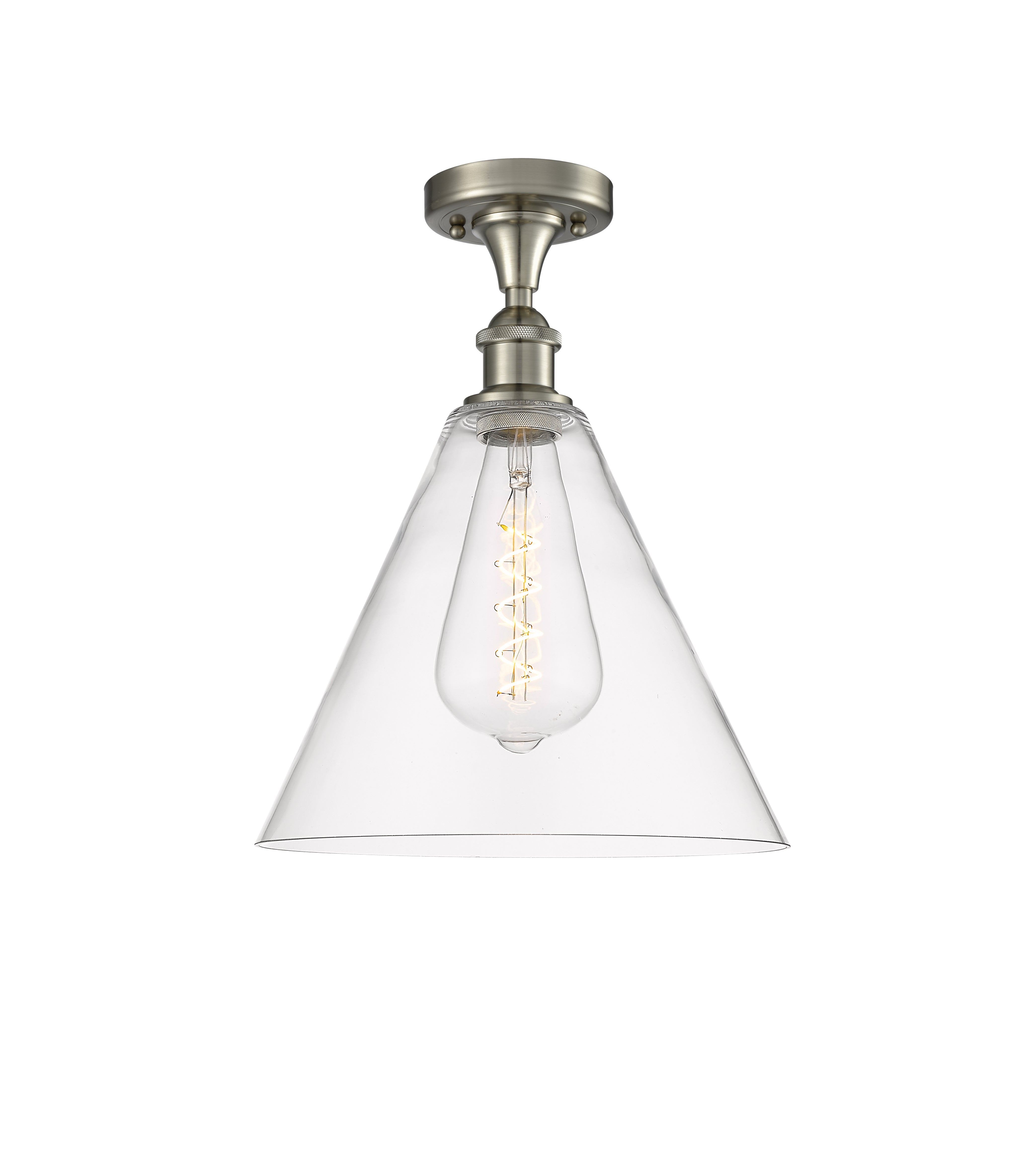 Edison Semi-Flush Mount Brushed Nickel