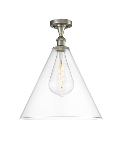 Berkshire Glass 16-Inch 1-Light Semi-Flush Mount 19-Inch High