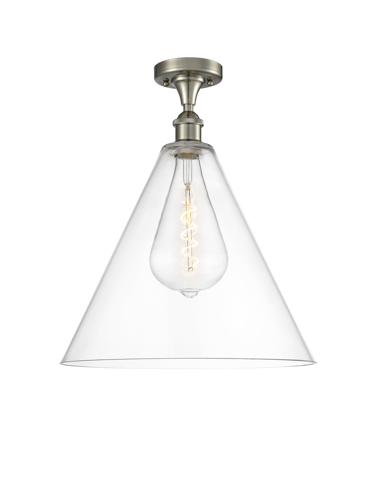 Berkshire Glass 16-Inch 1-Light Semi-Flush Mount 19-Inch High