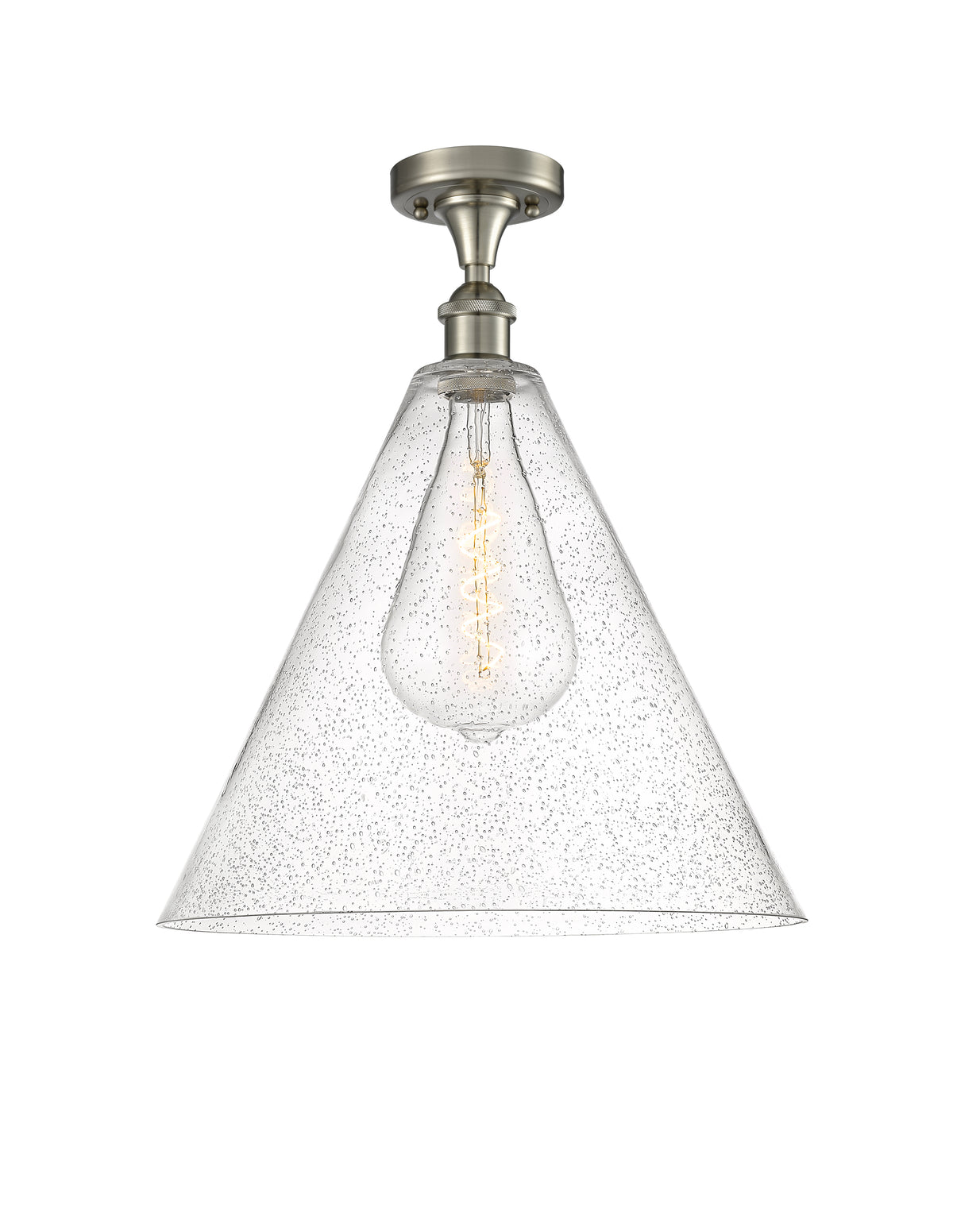 Berkshire Glass 16-Inch 1-Light Semi-Flush Mount 19-Inch High