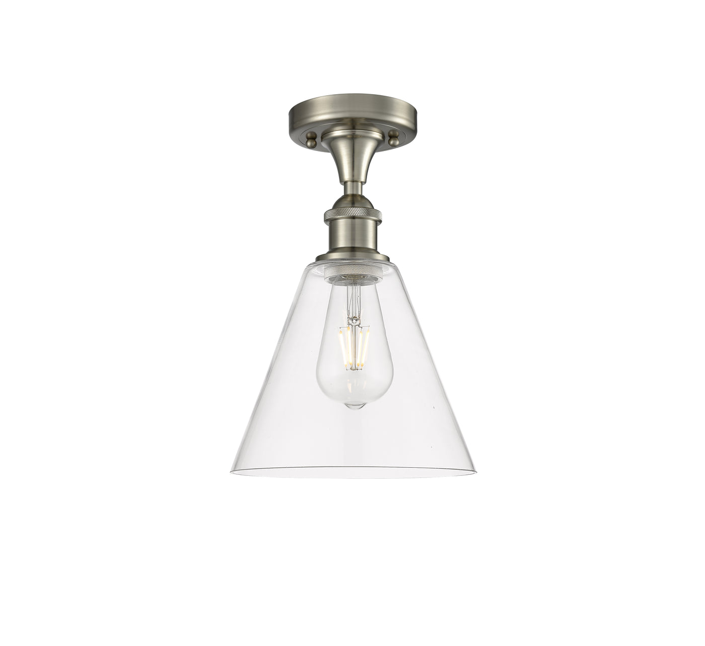 Edison Semi-Flush Mount Brushed Satin Nickel