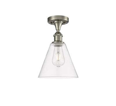 Berkshire Glass 8-Inch 1-Light Semi-Flush Mount 12-Inch High