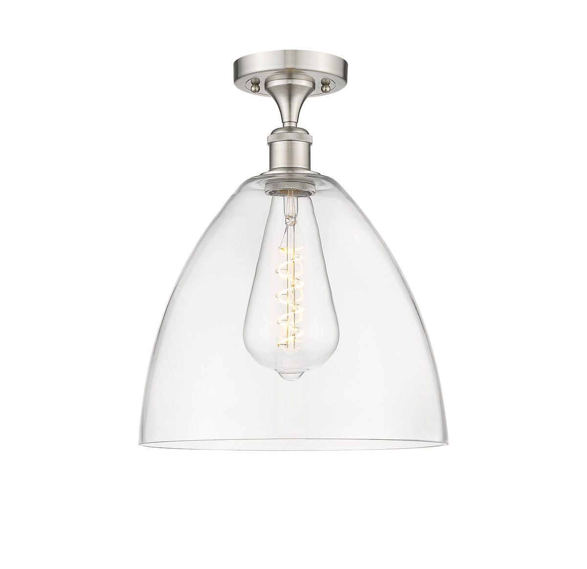 Bristol 12-Inch 1-Light Semi-Flush Mount Dome Shade 15-Inch High