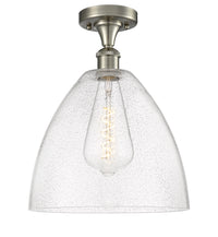 Edison Semi-Flush Mount Satin Nickel 8 Inch