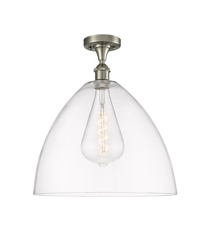 Bristol 16-Inch 1-Light Semi-Flush Mount Dome Shade 17.375-Inch High