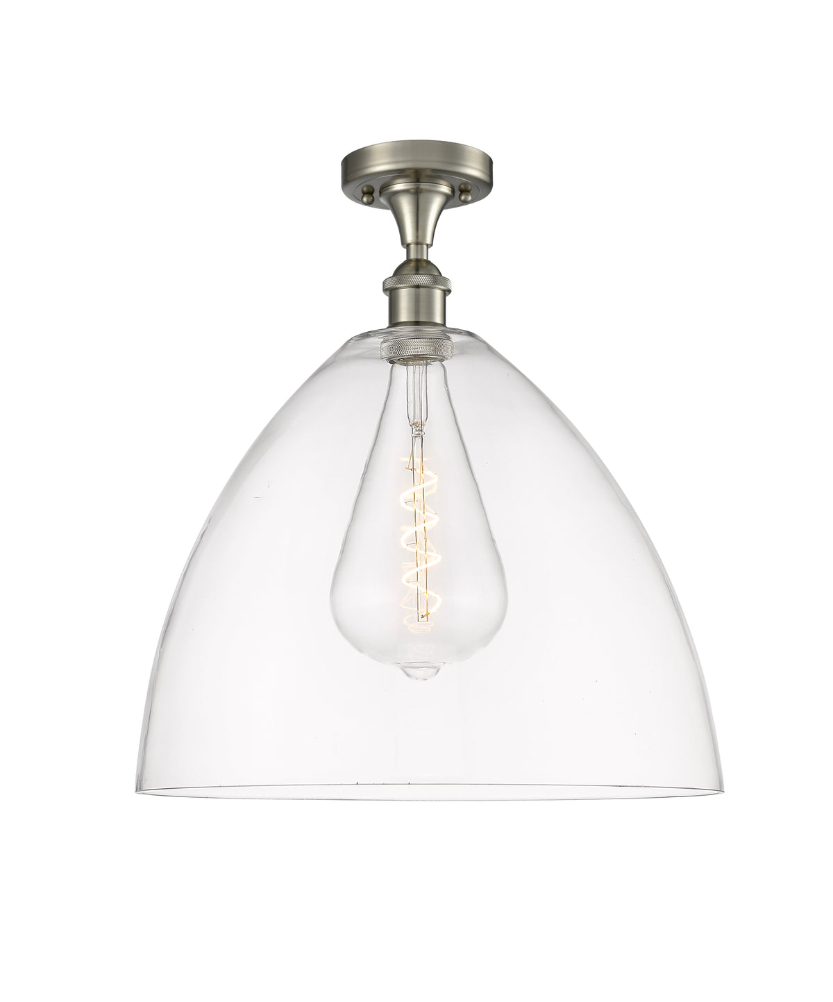 Bristol 16-Inch 1-Light Semi-Flush Mount Dome Shade 17.375-Inch High