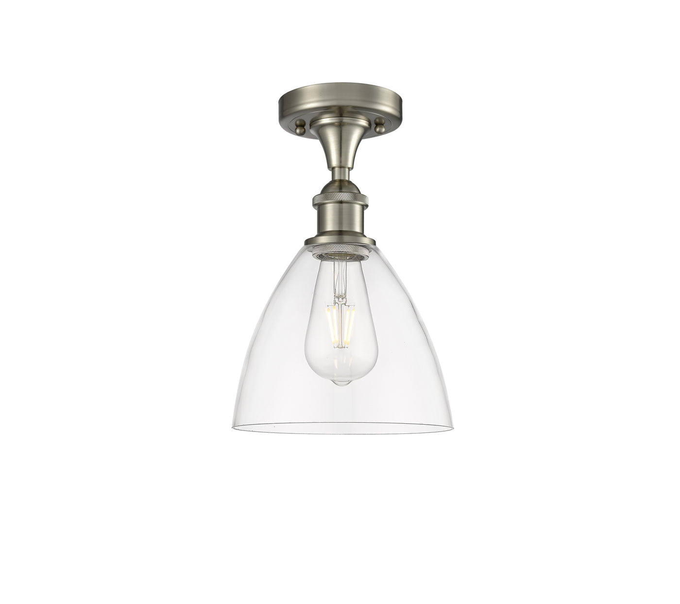 Edison Semi-Flush Mount Brushed Satin Nickel