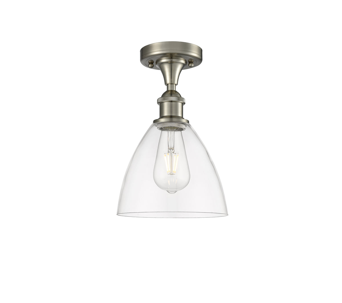 Bristol 8-Inch 1-Light Semi-Flush Mount Dome Shade 11.5-Inch High