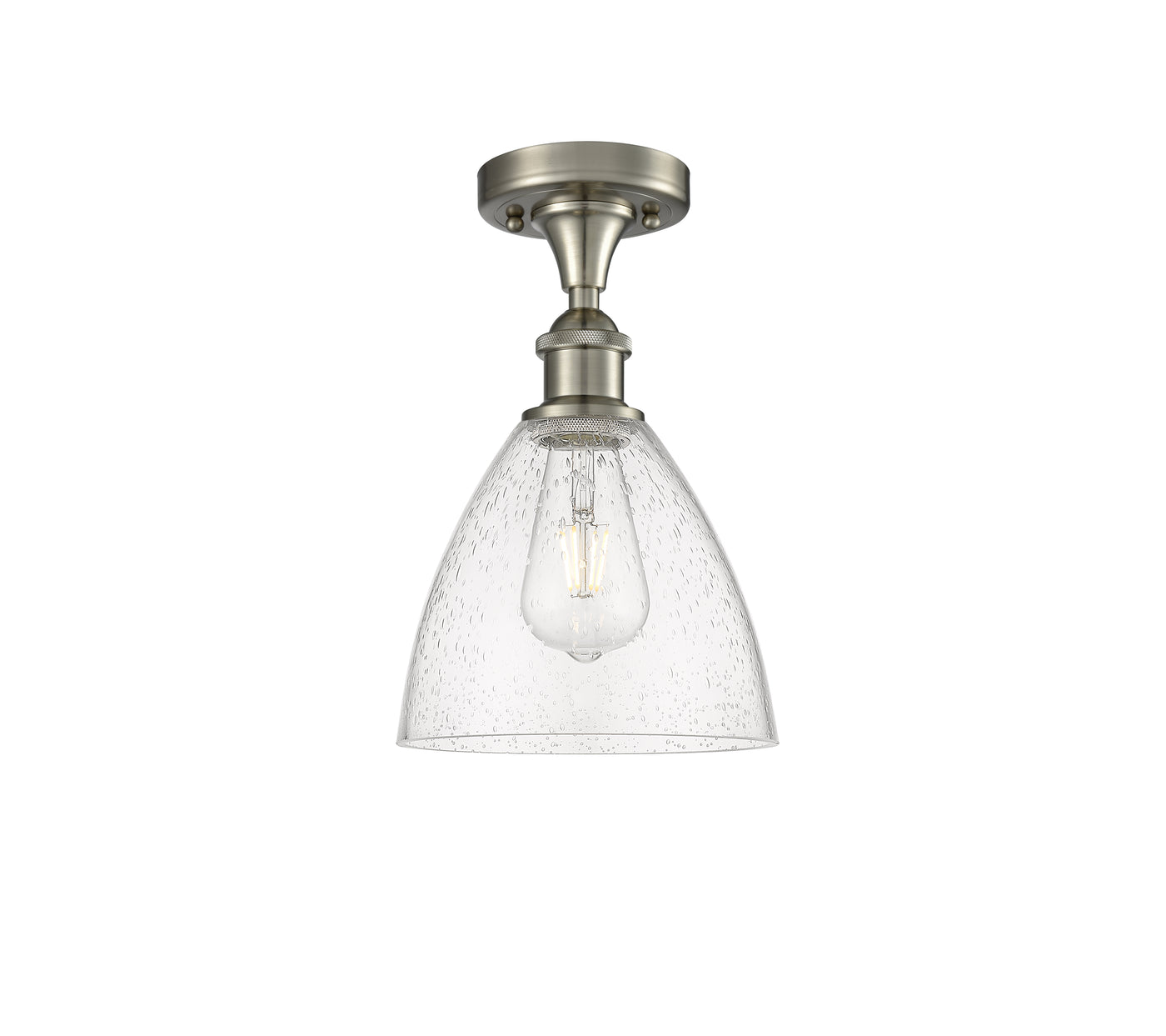 Edison Semi-Flush Mount Brushed Satin Nickel