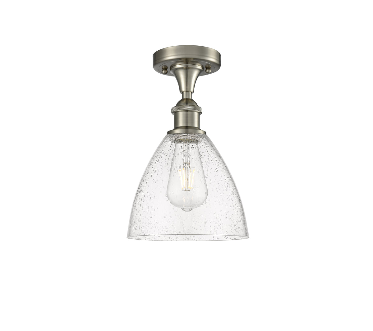 Bristol 8-Inch 1-Light Semi-Flush Mount Dome Shade 11.5-Inch High
