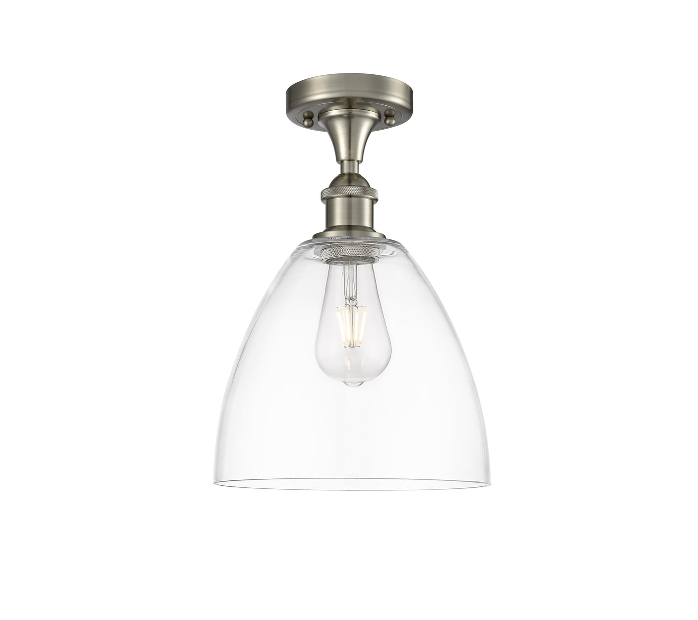 Edison Semi-Flush Mount Brushed Satin Nickel