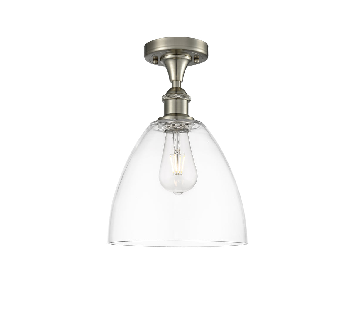 Bristol 9-Inch 1-Light Semi-Flush Mount Dome Shade 13.125-Inch High