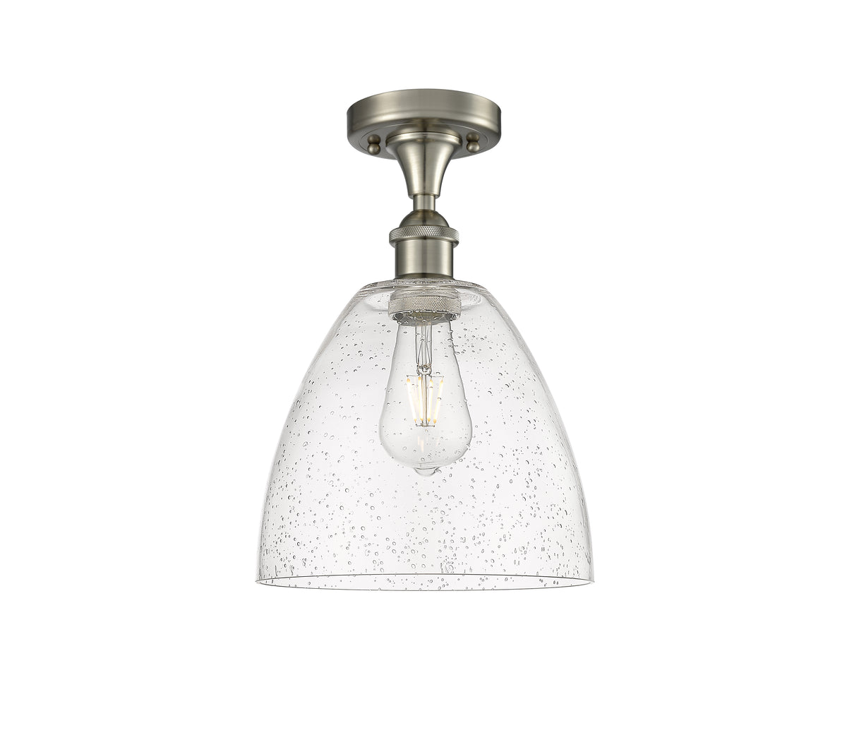 Bristol 9-Inch 1-Light Semi-Flush Mount Dome Shade 13.125-Inch High