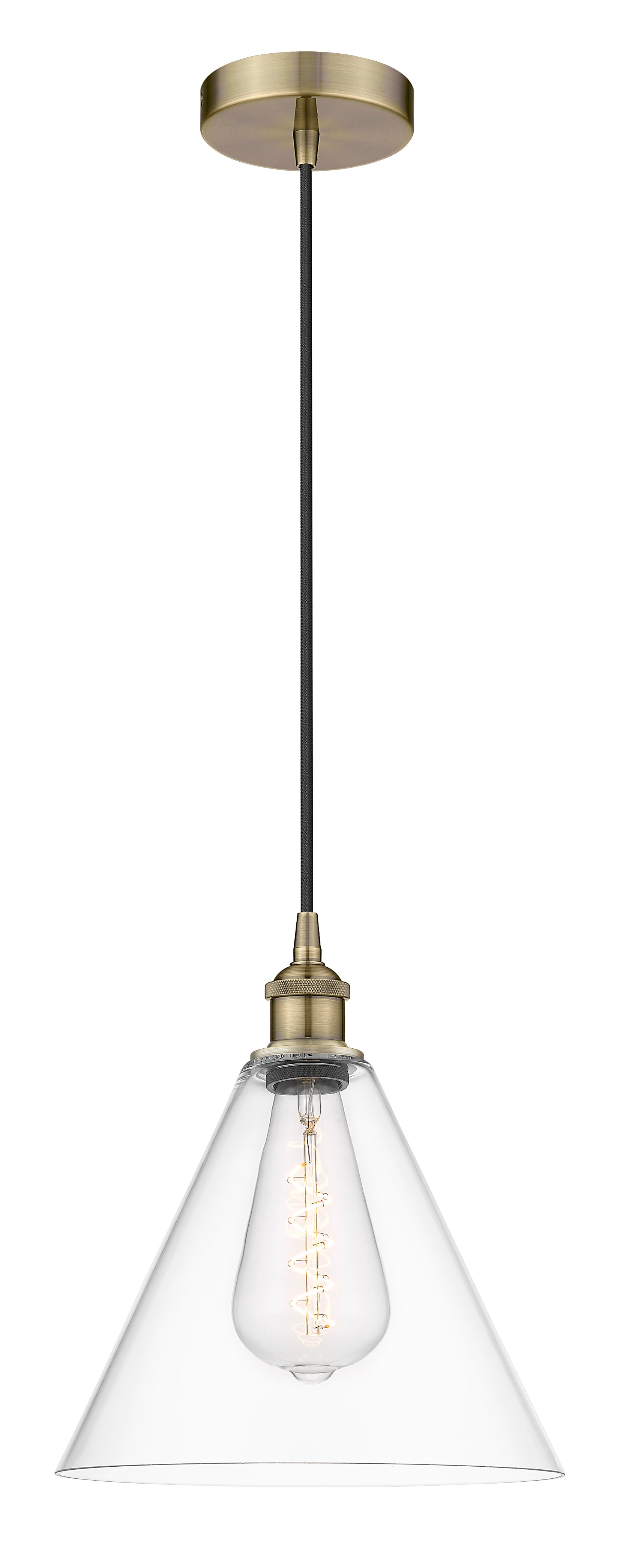 Edison Mini Pendant Antique Brass Glass