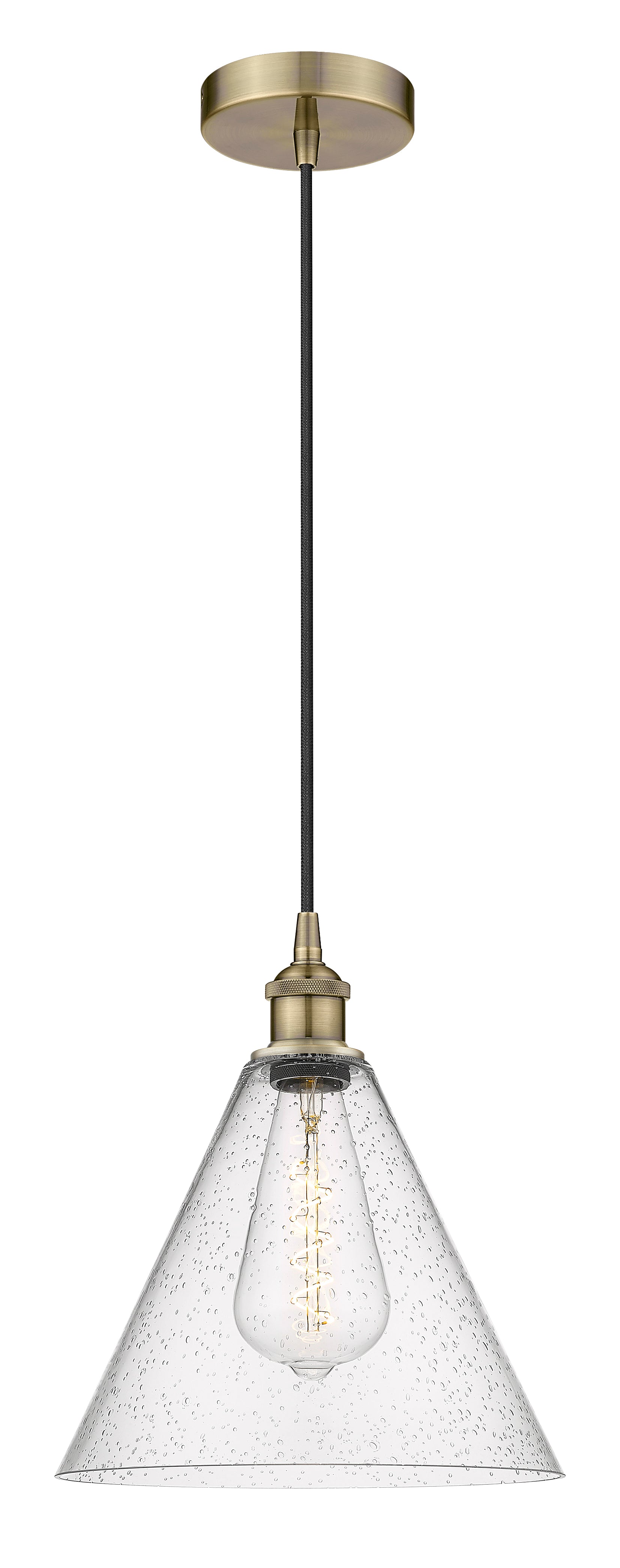 Edison Mini Pendant Antique Brass Glass