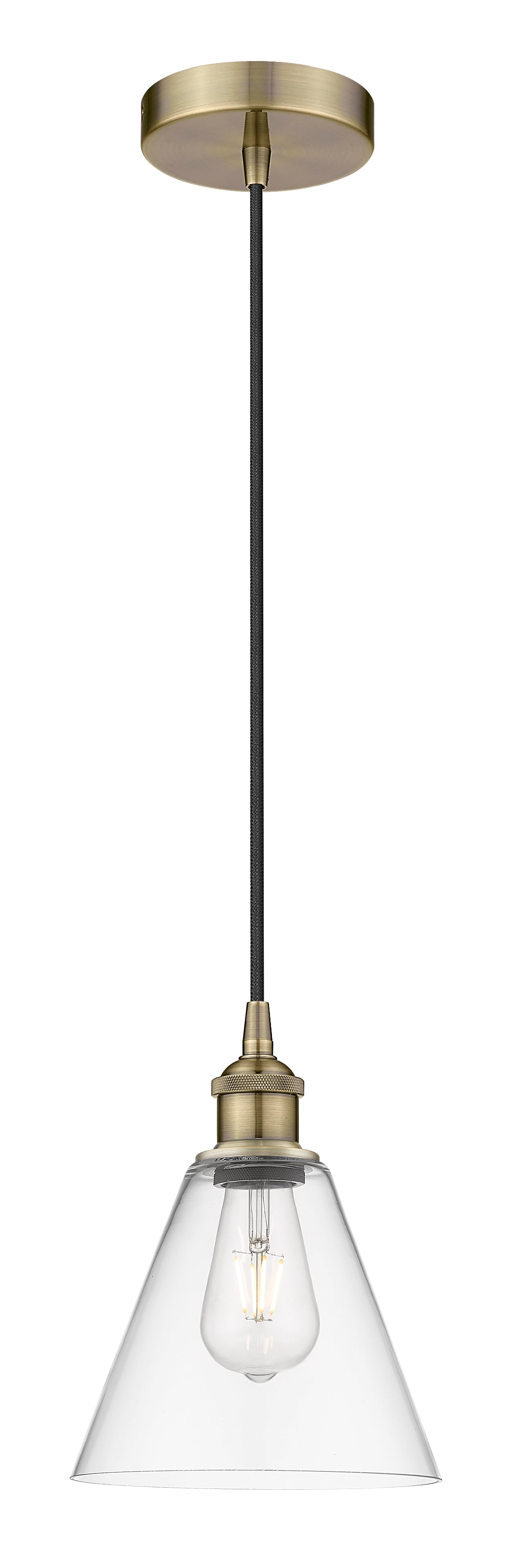 Edison Mini Pendant Antique Brass Glass