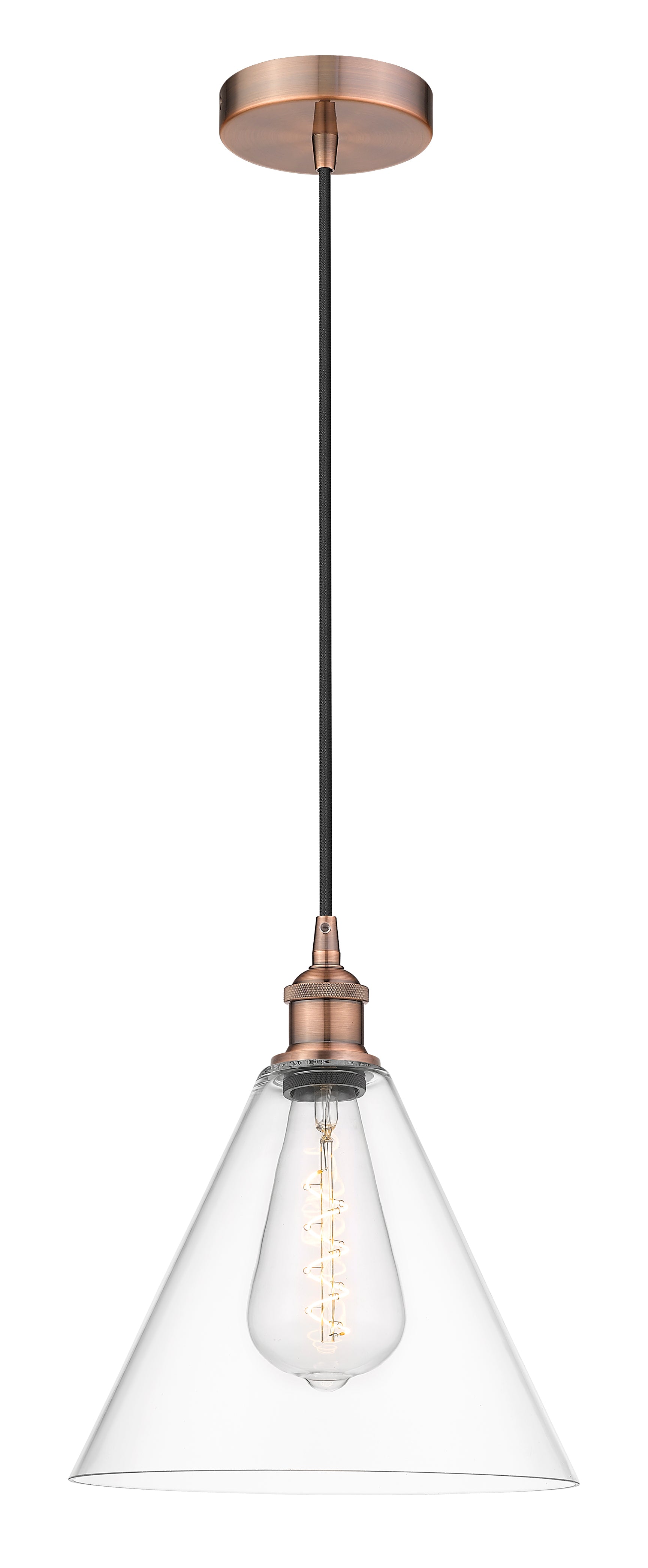 Edison Mini Pendant Antique Brass Glass