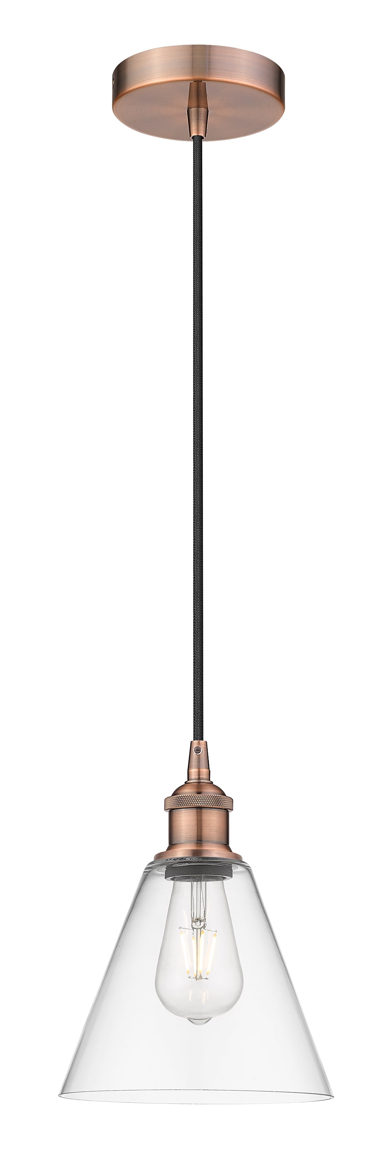 Edison Mini Pendant Antique Brass Glass