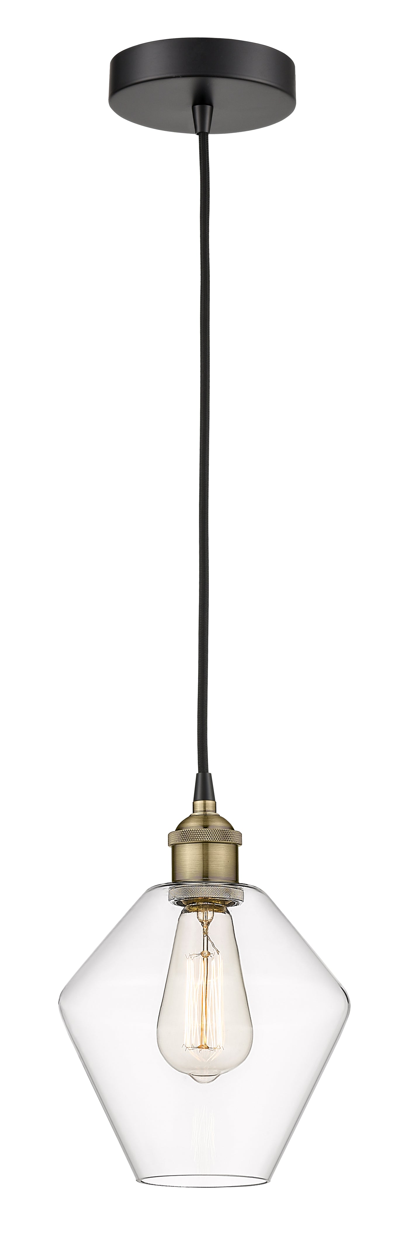 Edison Mini Pendant Cast Glass Brass