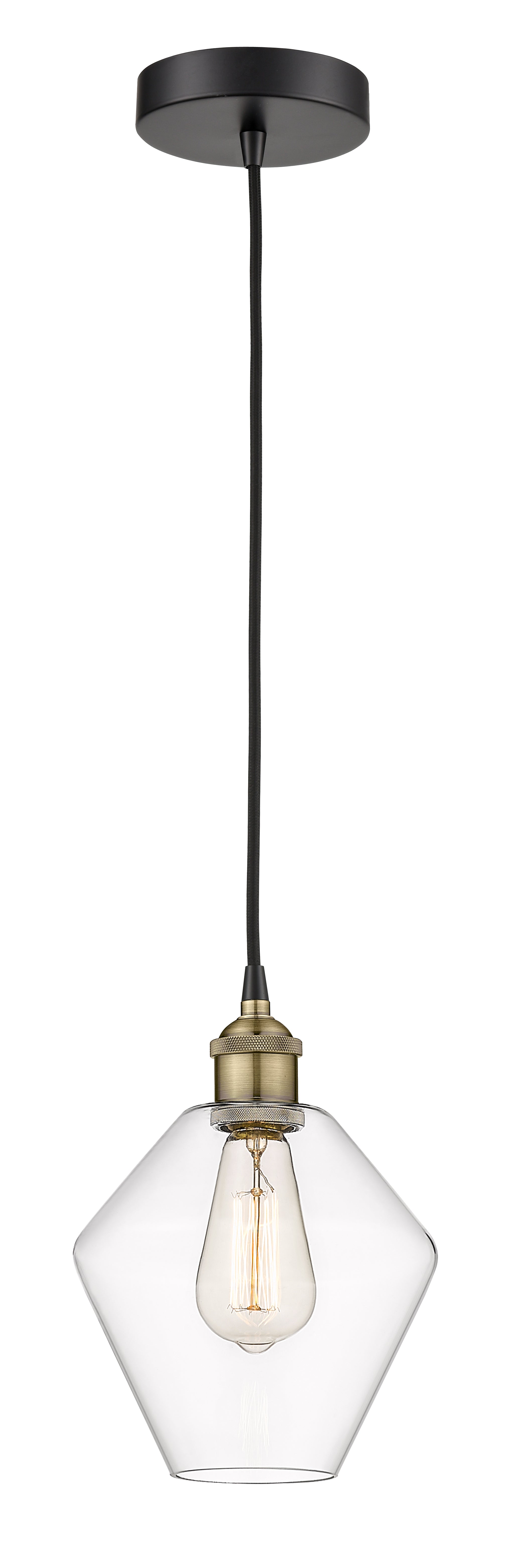 Edison Mini Pendant Cast Glass Brass