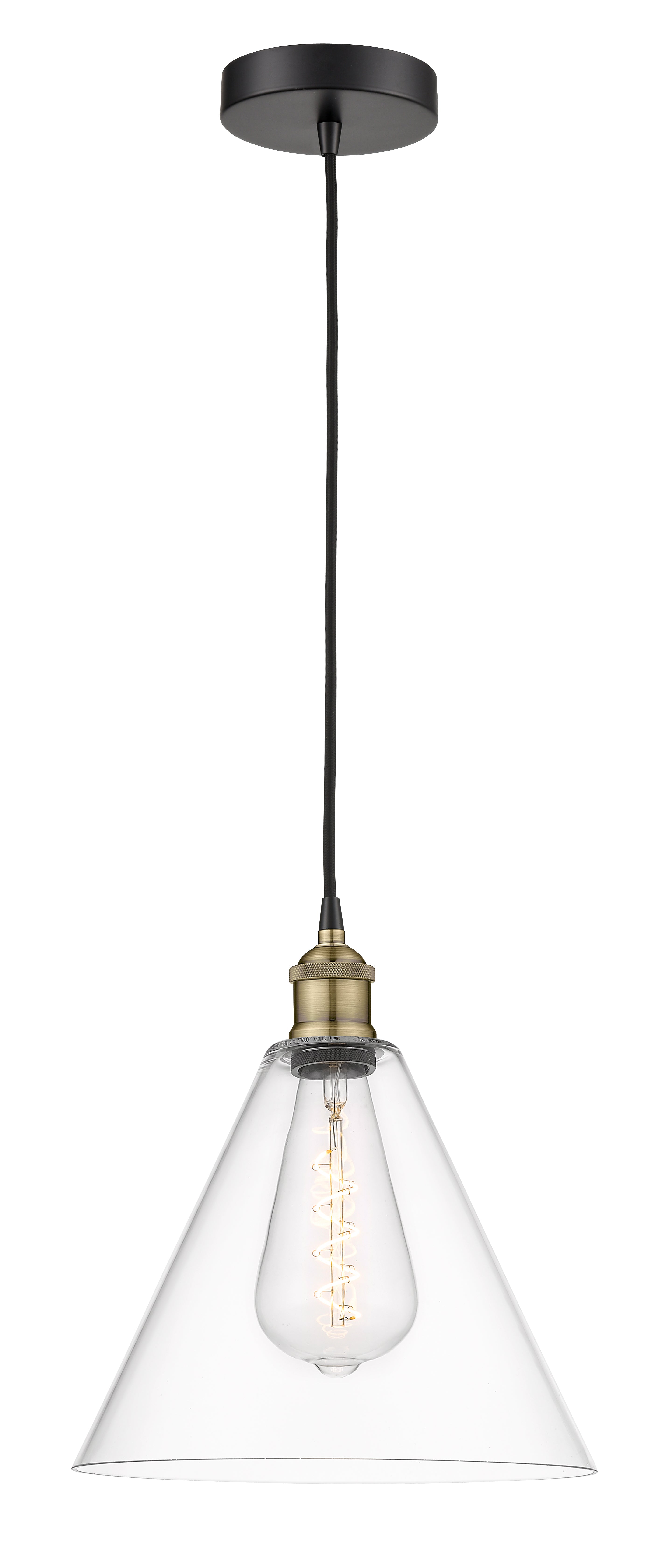 Edison Mini Pendant Antique Brass Glass