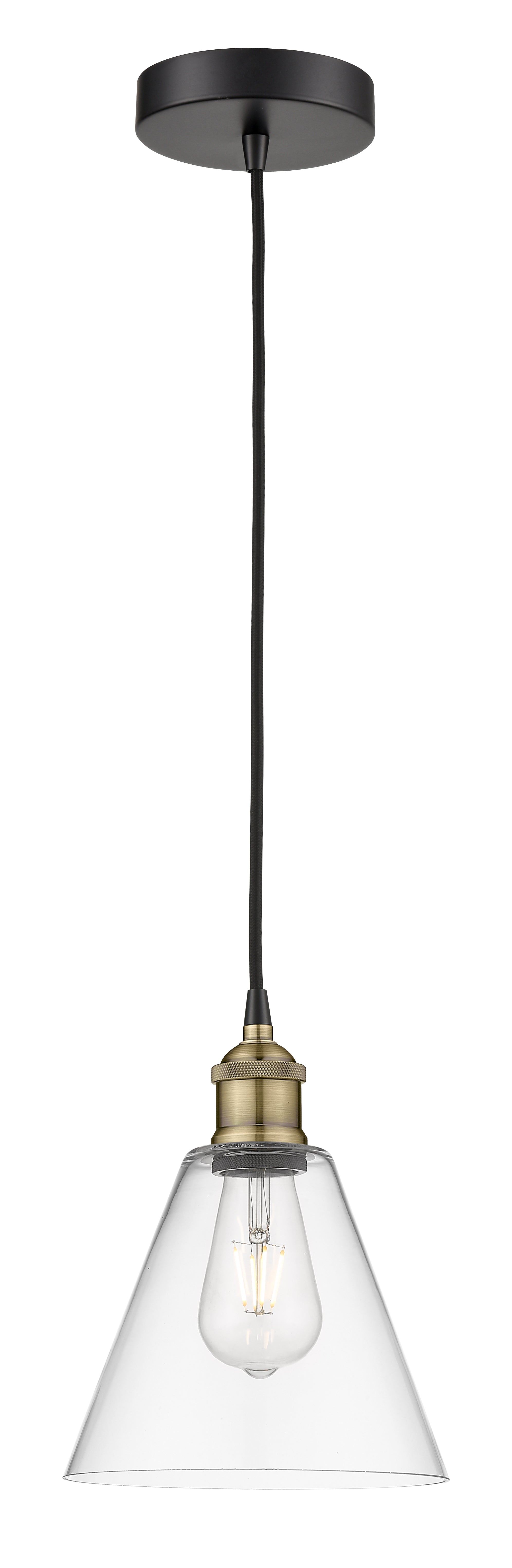 Edison Mini Pendant 8 Inch Antique Brass