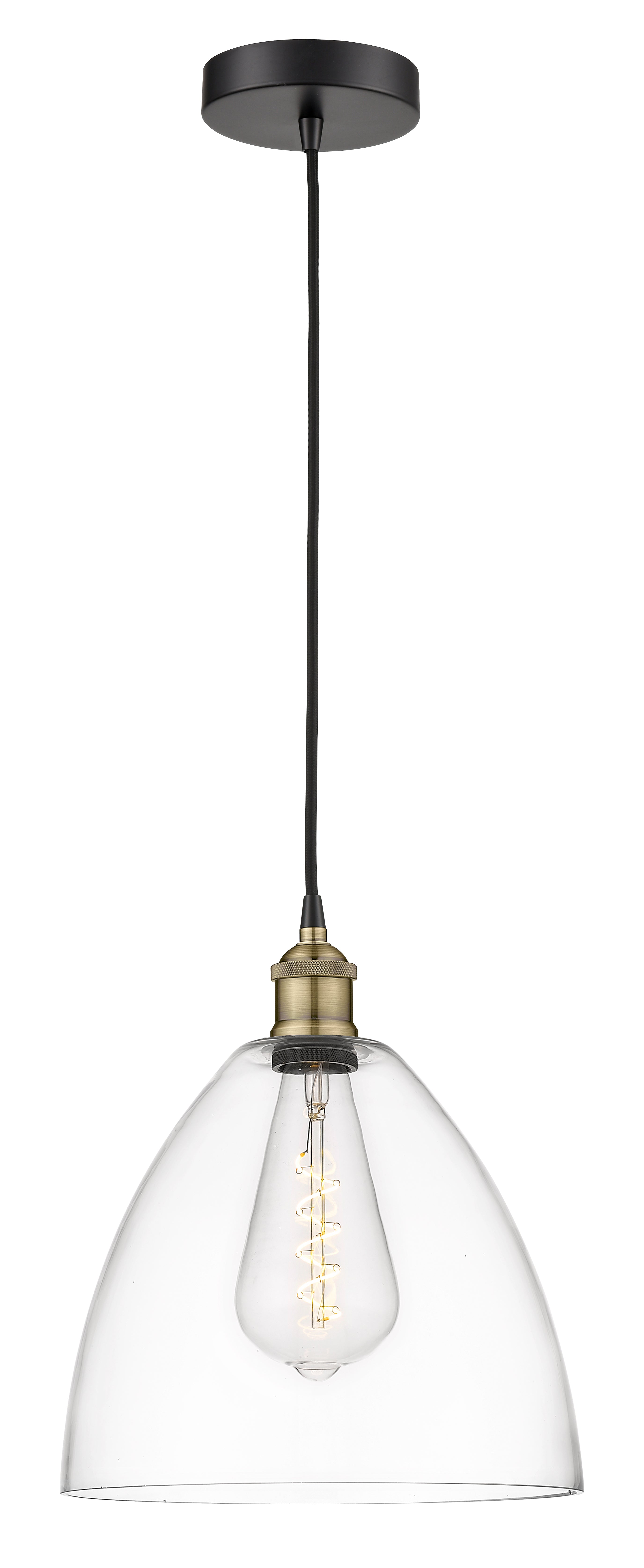 Edison Mini Pendant Cast Brass 12 Inch